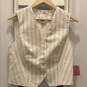Joie Cream and Red Striped Vest